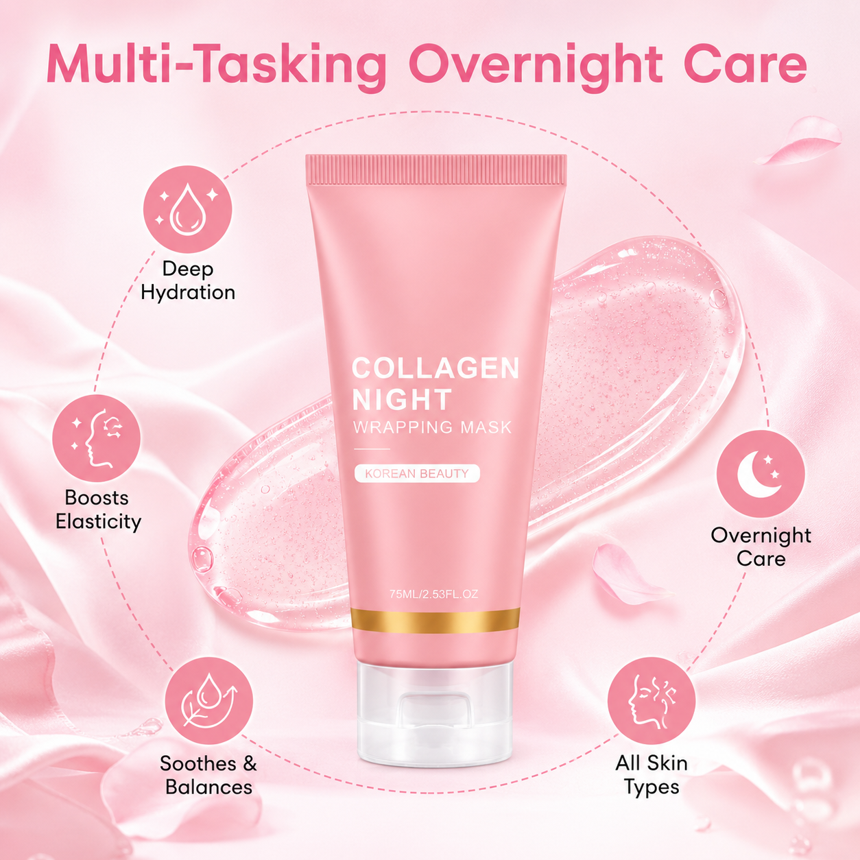 Collagen Overnight Peel-Off Mask – Deep Hydration for Glass Skin