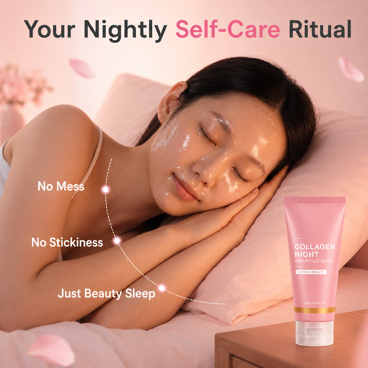 Collagen overnight mask for different skin types